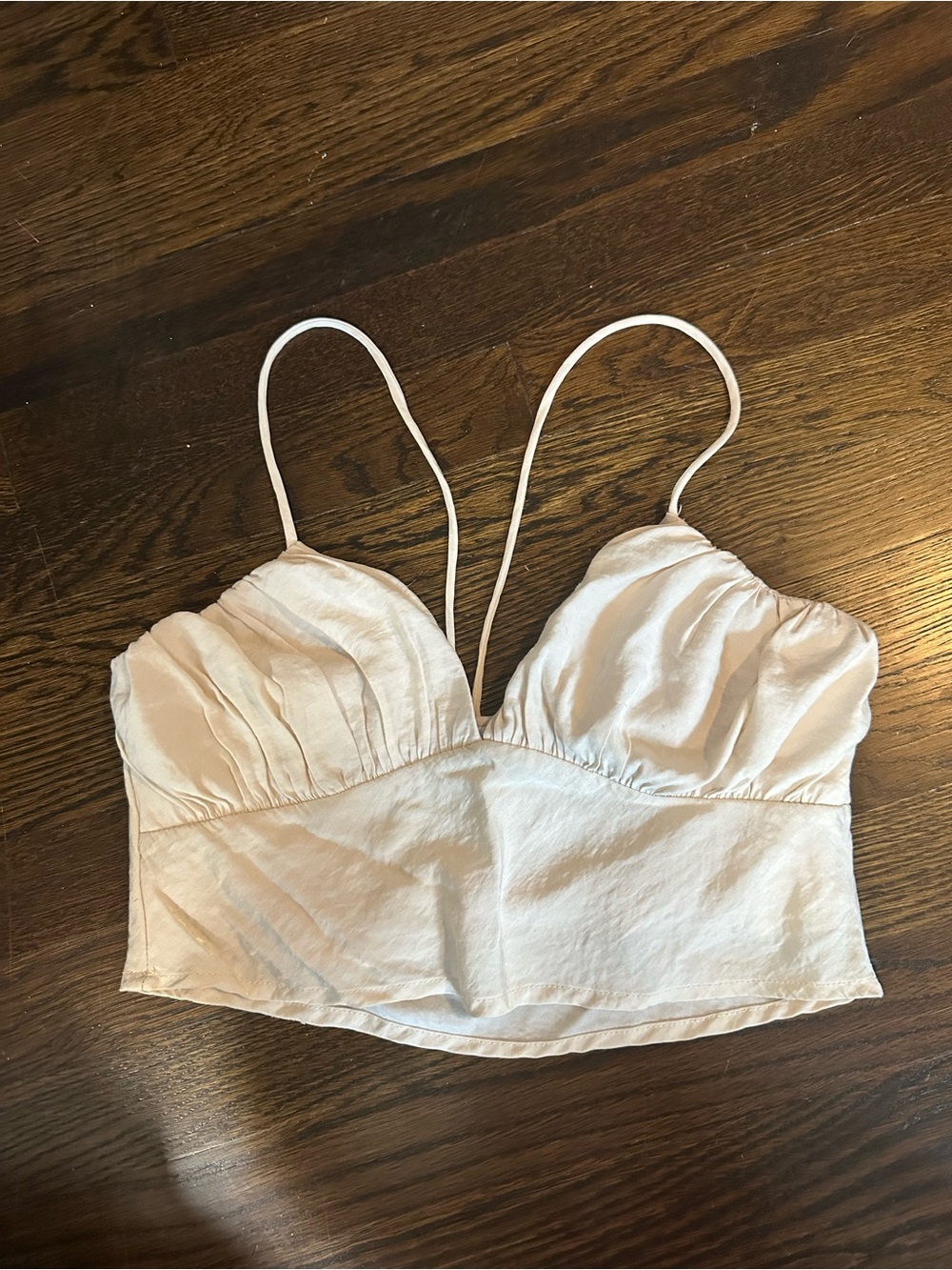 Princess Polly Cream Spaghetti Strap Crop Cami